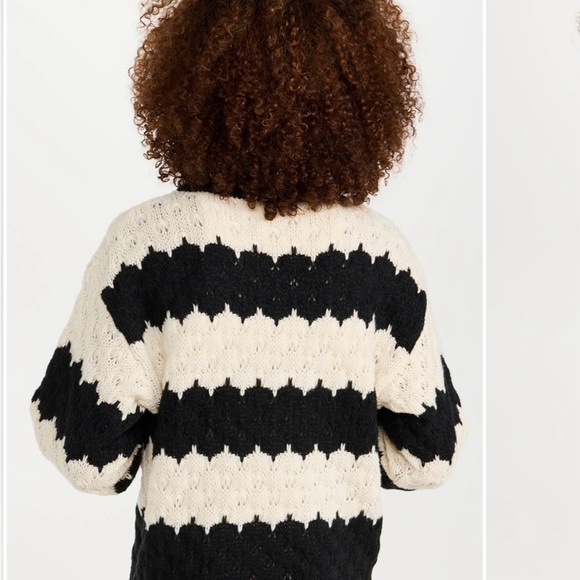 Line & Dot Black and White Patterned Sweater - Picture 4 of 4